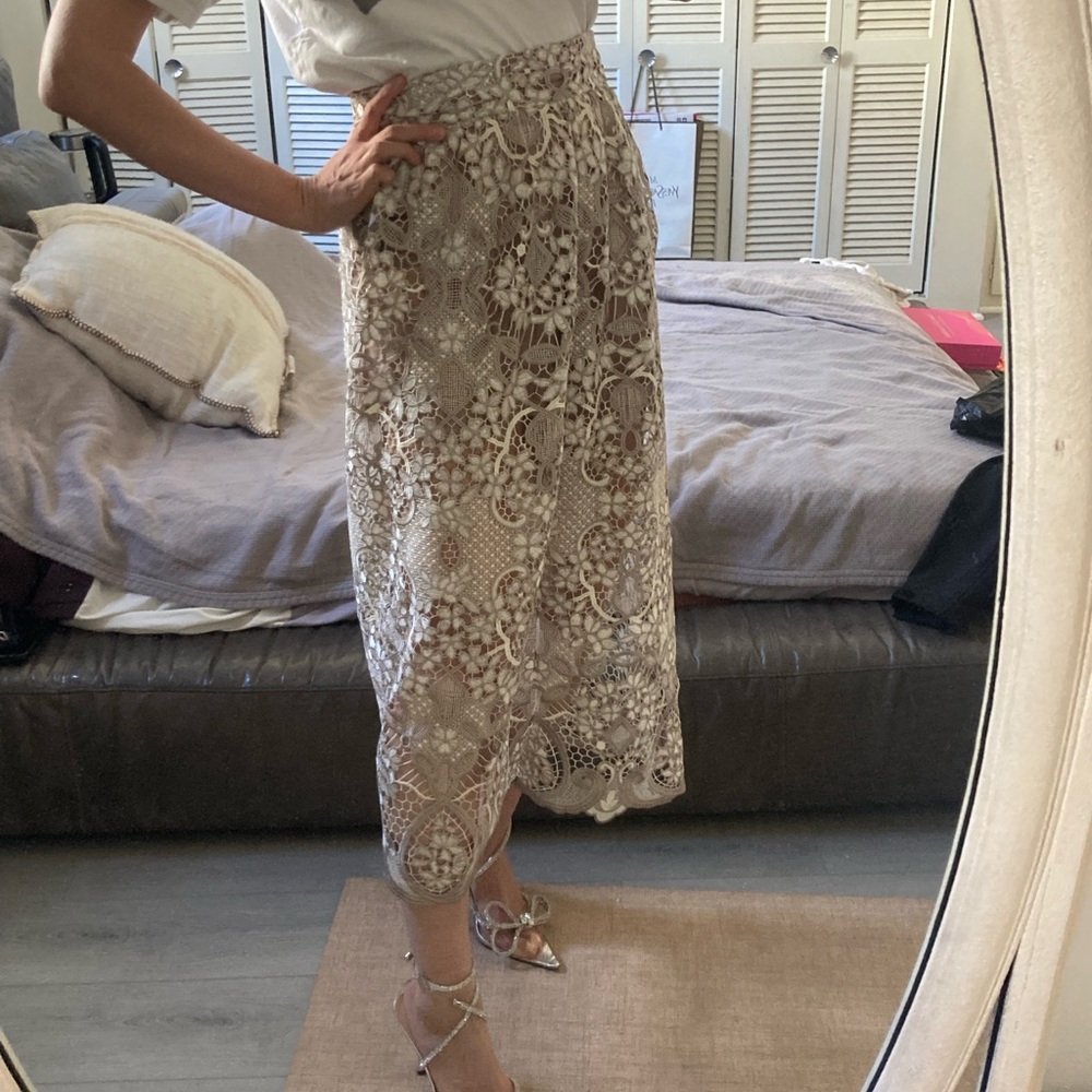 Maxi Cream Lace Skirt free people